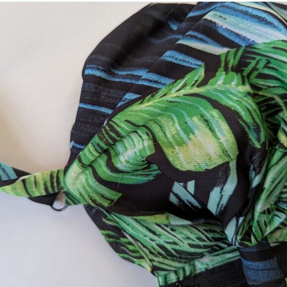 Bronx and Banco Jungle Jumpsuit Tropical Palms Green Black Size XXL Preowned - Picture 13 of 16